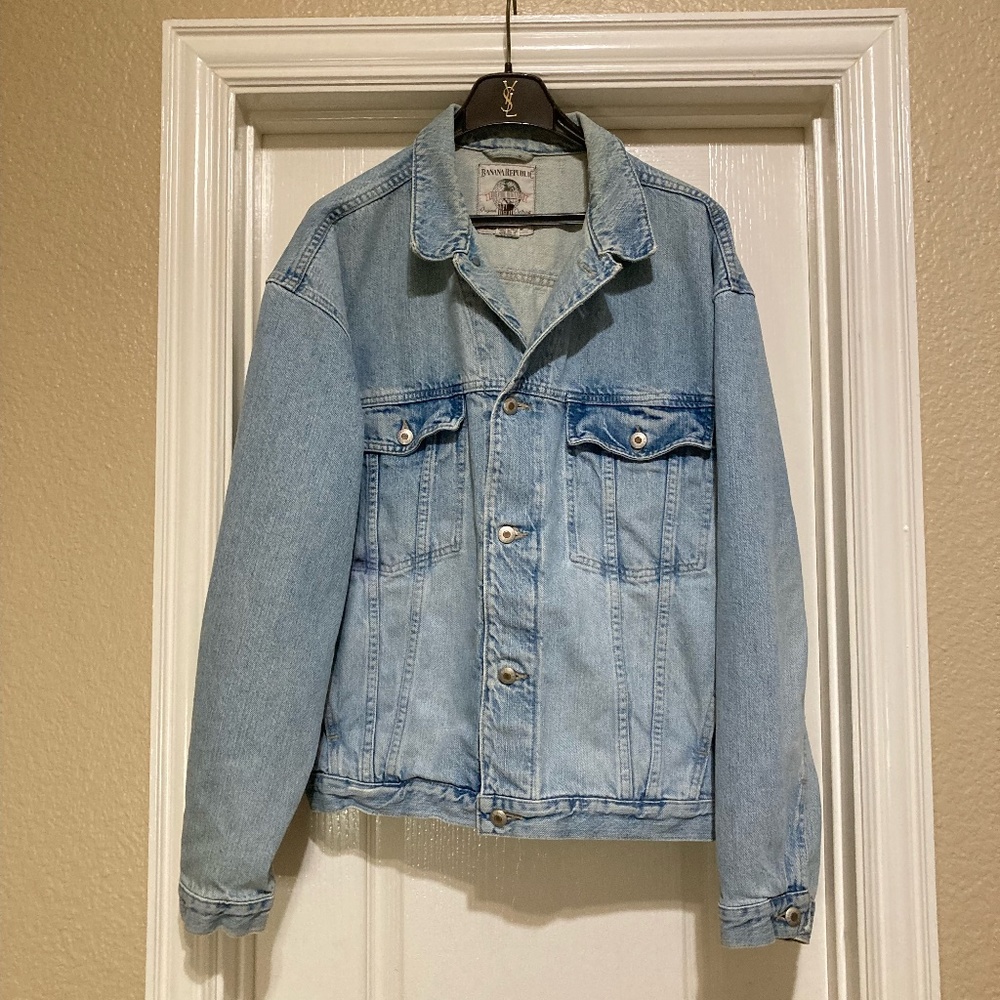 VINTAGE Banana Republic Mens Blue Jean Jacket L